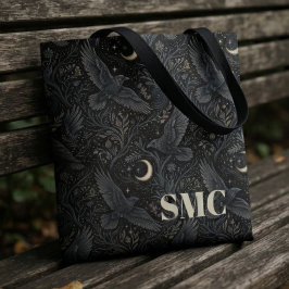 Bolsa Tote Monograma Gótico Onyx Mal-humorado Corvo