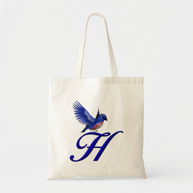Bolsa Tote Monograma Inicial Bluebird H (Frente)
