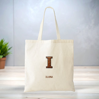 Bolsa Tote Monograma Inicial de Couro Western Trabalhado I