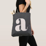 Bolsa Tote Monograma inicial do retrorreflector preto e branc<br><div class="desc">Simples preto e branco Retroativo Monograma Toto Inicial</div>