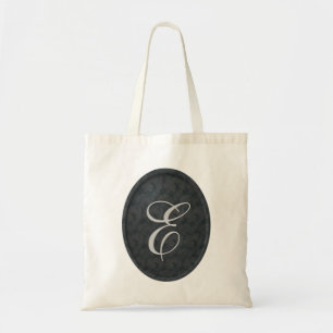 Bolsa Tote Monograma inicial E preto Saco de Toia Floral