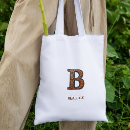 Bolsa Tote Monograma Inicial em Couro Western B