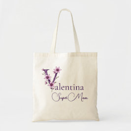 Bolsa Tote Monograma Inicial + Nome Super Mãe