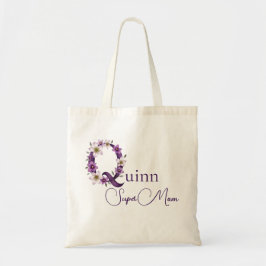 Bolsa Tote Monograma Inicial + Nome Super Mãe
