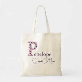 Bolsa Tote Monograma Inicial + Nome Super Mãe