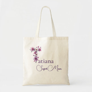 Bolsa Tote Monograma Inicial + Nome Super Mãe