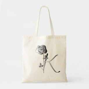 Bolsa Tote Monograma K manuscrito com Rosa