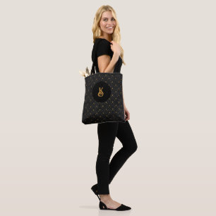 Bolsa Tote Monograma l Bolinhas gráfica,