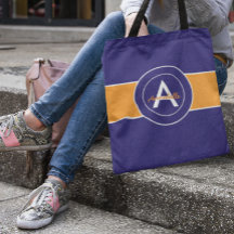 Monograma Laranja e Azul Personalizado