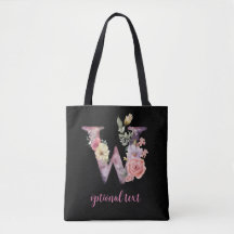 monograma - letra cor-de-rosa floral personalizada