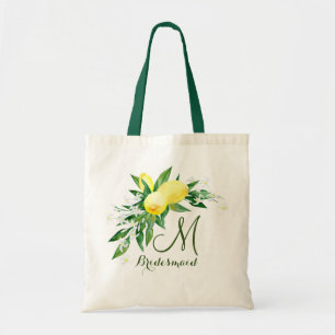 Bolsa Tote Monograma Limões Flor Brlossom Bridesmaid Tote Bag