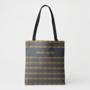 Bolsa Tote Monograma Listras Modernas