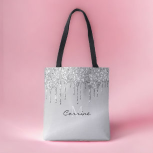 Bolsa Tote Monograma Lixo de Prata Lítio Metálico