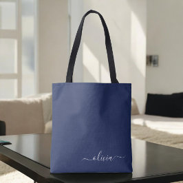 Bolsa Tote Monograma marinho Azul e Branco Moderno