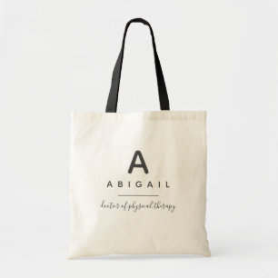 Bolsa Tote Monograma Médico de Terapia Física Moderna Perso