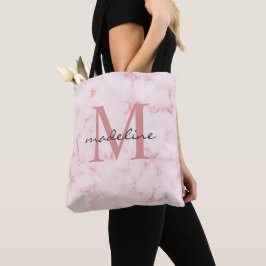 Bolsa Tote Monograma Mínimo de Mármaco Cor-de-Rosa Dourado, R