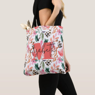 Bolsa Tote Monograma Moderno - Cor Rosa - de-rosa