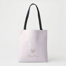 Monograma moderno em rosa bege dourado com letras 