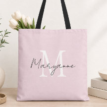Monograma Moderno Nome Rosa Bege
