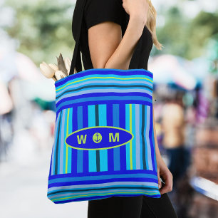 Bolsa Tote Monograma Náutico de Listra Azul da Praia