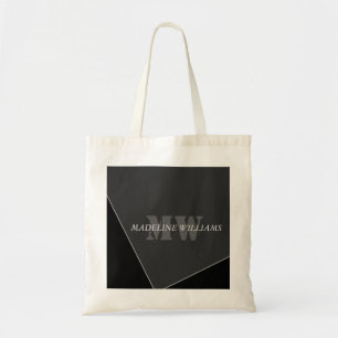 Bolsa Tote Monograma Negro de Cinzas Artísticas Modernas