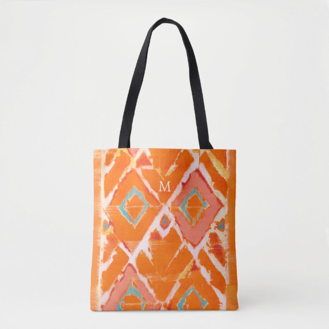 Bolsa Tote Monograma | Orange Tribal II (Frente)