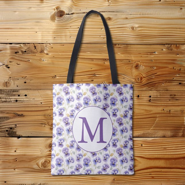 Bolsa Tote Monograma Pansy Flower Pansy Pansy (Criador carregado)