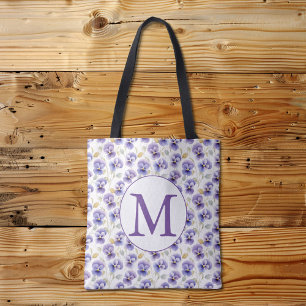 Bolsa Tote Monograma Pansy Flower Pansy Pansy