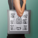 Bolsa Tote Monograma Personalizado de Colagem de Fotografias<br><div class="desc">Você pode usar fotos para este design. Use 8 fotos quadradas para criar um presente exclusivo e pessoal. Ou você pode ficar com o filhote hipster e fazer uma moda. Se precisar ajustar as fotos,  clique na ferramenta personalizar para fazer alterações.</div>