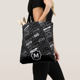 Bolsa Tote Monograma Personalizado do aniversário de 40 anos