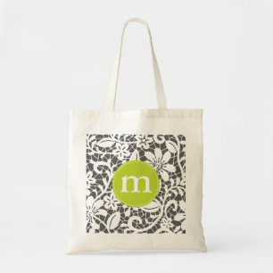 Bolsa Tote Monograma personalizado do carvão vegetal laço