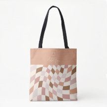Monograma Personalizado Elegante Neutro Xadrez