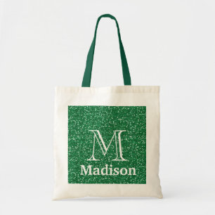 Bolsa Tote monograma personalizado falso com brilho Dourado