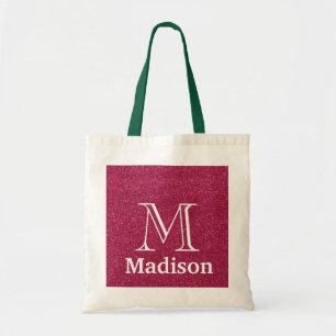 Bolsa Tote monograma personalizado falso com brilho Dourado