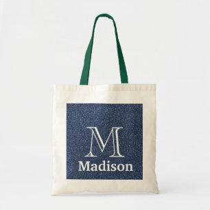 Bolsa Tote monograma personalizado falso com brilho Dourado