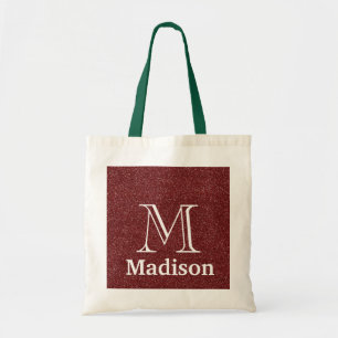 Bolsa Tote monograma personalizado falso com brilho Dourado