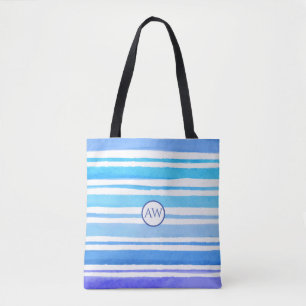 Bolsa Tote Monograma Personalizado Ondas do Mar Náutico