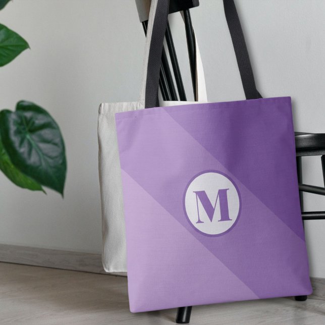 Bolsa Tote Monograma personalizado roxo (Criador carregado)