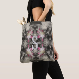 Bolsa Tote Monograma Personalizado Seu Nome Inicial Lírios