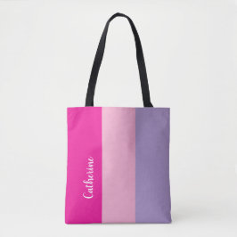 Bolsa Tote Monograma personalizado, tritonalidade rosa quente