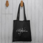 Bolsa Tote Monograma Personalizado Único de Nomes Preto e Bra<br><div class="desc">Design de Monograma Personalizado de Nome Preto e Branco Único para qualquer pessoa.</div>