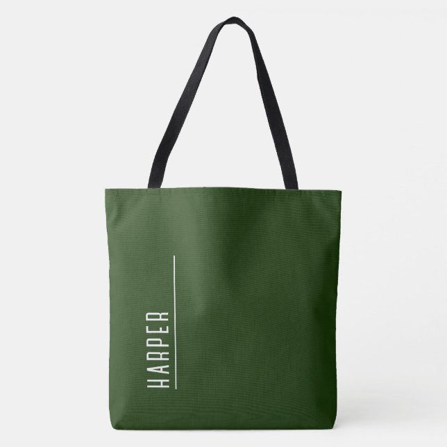 Bolsa Tote Monograma personalizado, verde floresta XL (Frente)