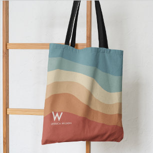 Bolsa Tote Monograma Pessoal com Faixa Retroativa Wavy