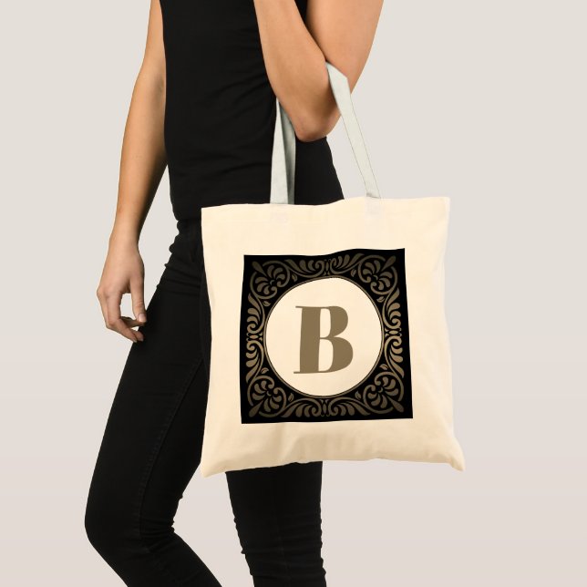 Bolsa Tote Monograma Preto (Frente (produto))
