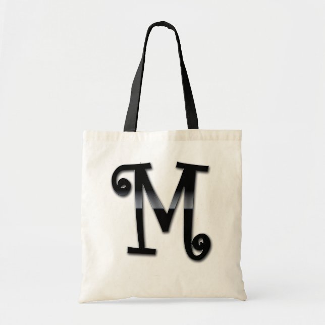 Bolsa Tote Monograma preto do brilho - M (Frente)