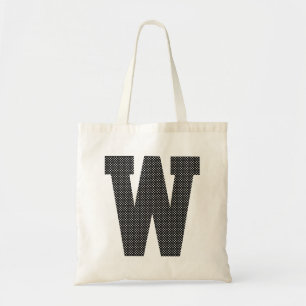 Bolsa Tote Monograma preto e branco das bolinhas