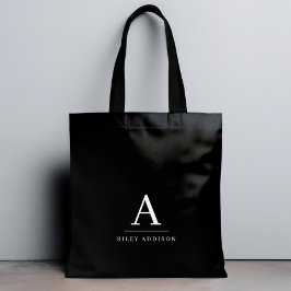 Bolsa Tote Monograma preto e branco minimalista moderno