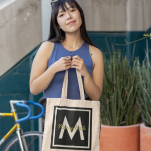 Bolsa Tote Monograma preto personalizado