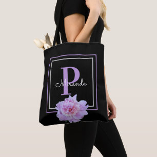 Bolsa Tote Monograma preto-rosa