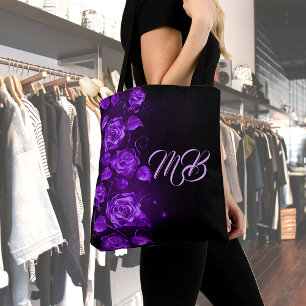 Bolsa Tote Monograma preto rosa roxo